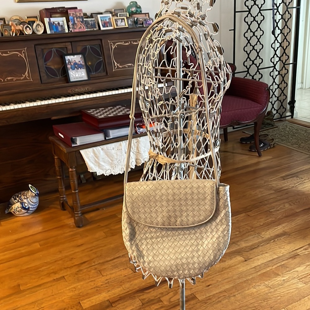 Bottega Venetta vintage 1980s cream leather woven bag - Picture 4 of 11